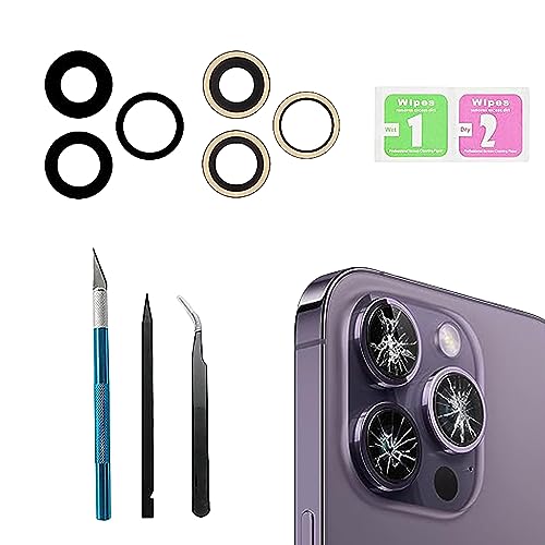 Back Camera Lens Glass Replacement for iPhone 14 Pro,14 Pro Rear Lens Glass Replacement Reparing Toolkit with Pre-Installed Adhesive