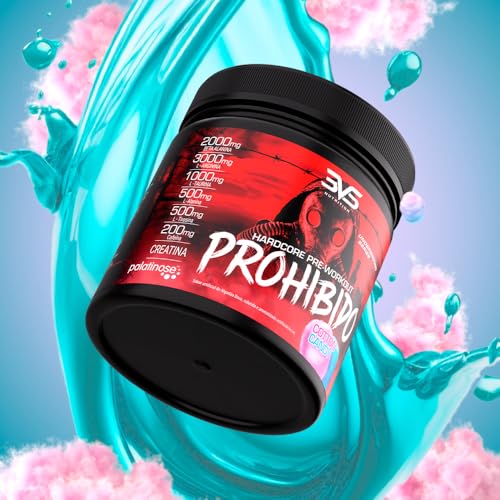 3VS Nutrition Combo Pré treino Prohibido Sabor Algodão Doce 360g + Termogênico Hell 120Caps