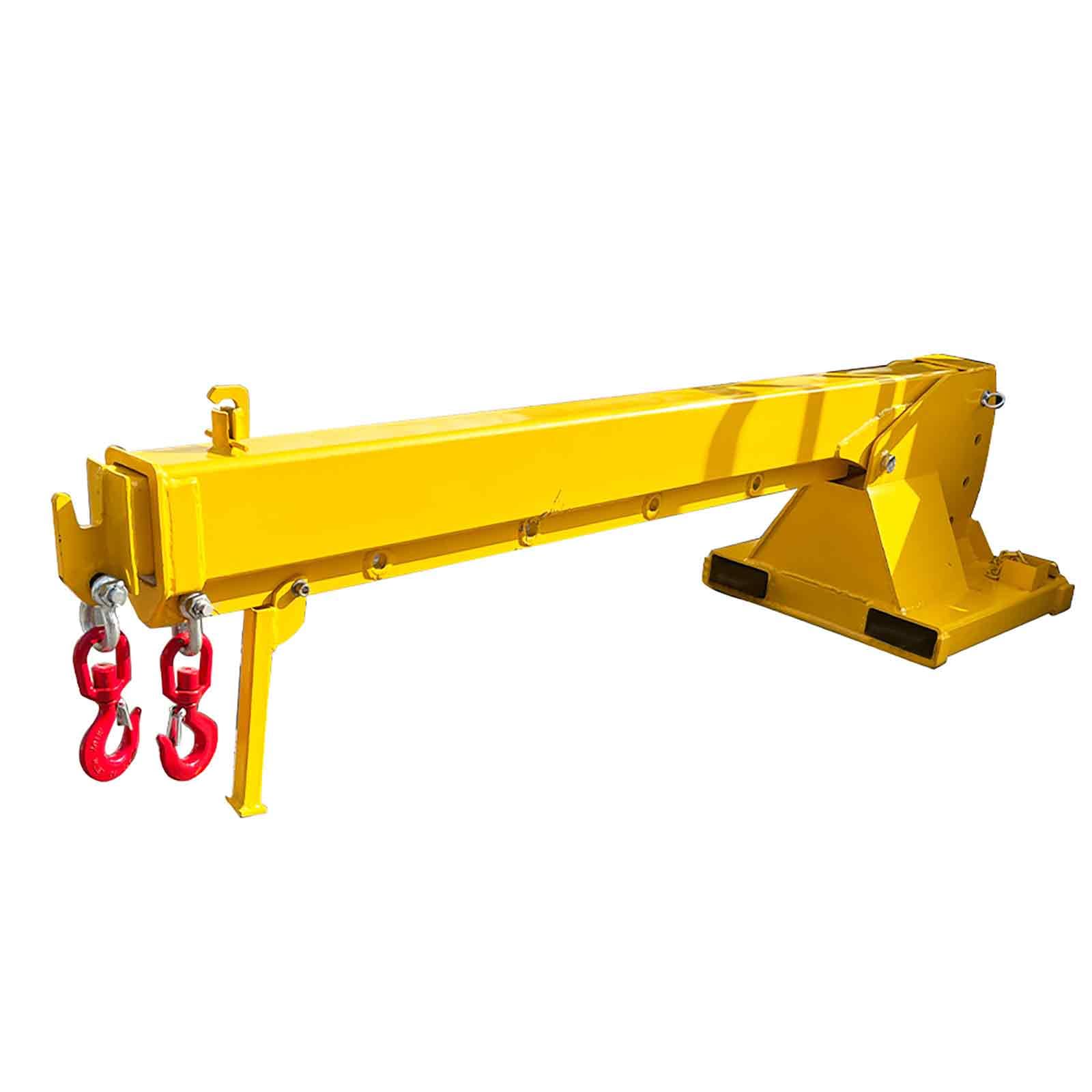 BEILOCKERY 2T/4400LBS Forklift Telescopic Arm with Adjustable Tilt Angle 0-75°, 7-12FT Mobile Crane Lifting Hoist Truss Jib Boom with Hook, Multi-Functional Accessories for Forklifts Cranes