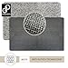DOMOPRIMA® Fußmatte 60x40 cm Grau – Waschbare Schmutzfangmatte aus Mikrofaser, rutschfest und extra saugstark, 7 mm flach, Türmatte für Eingang, Flur, Küche, Bad, Katze und Hund