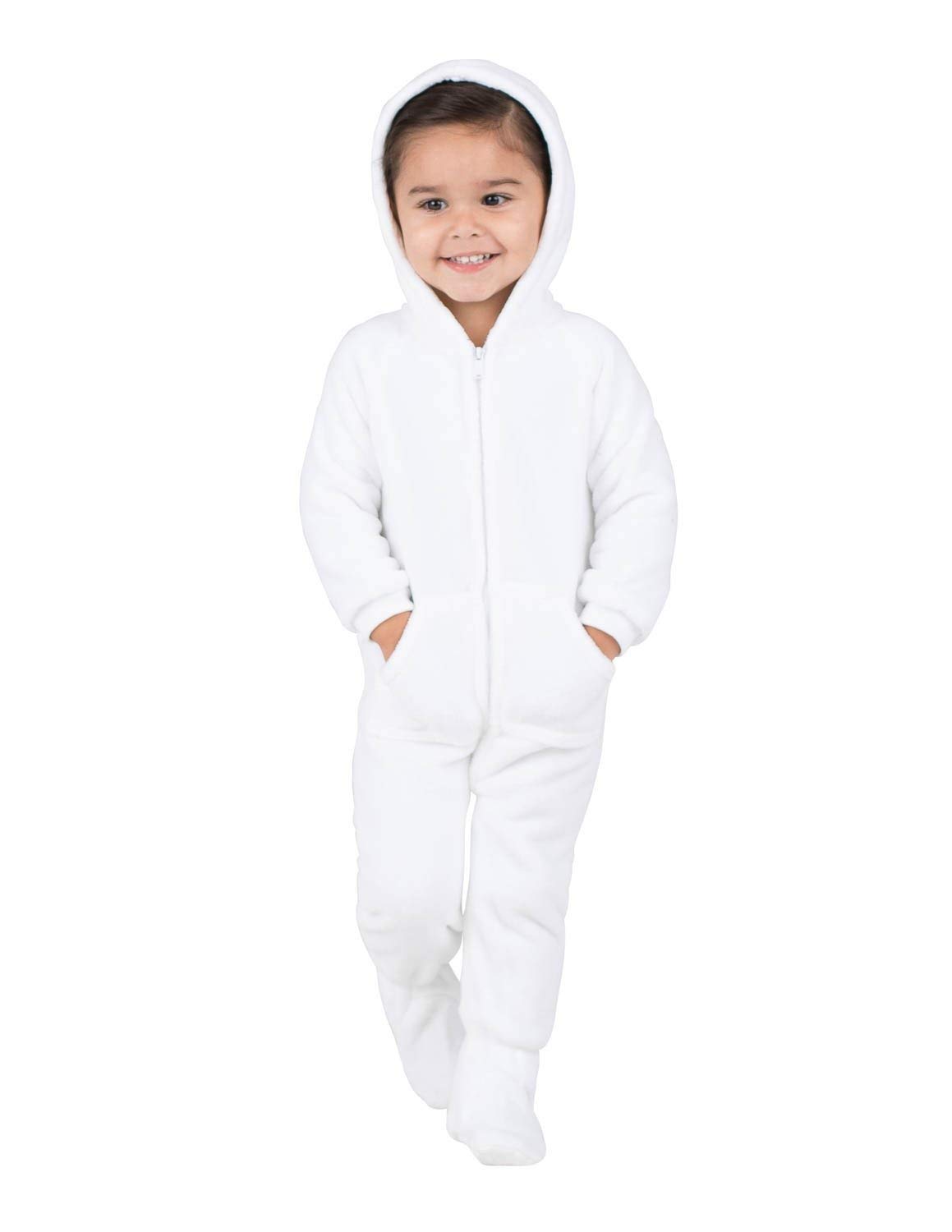 Footed Pajamas - In The Clouds Infant Hoodie Chenille One Piece - Infant - XLarge (Fits 12-18mos.) White