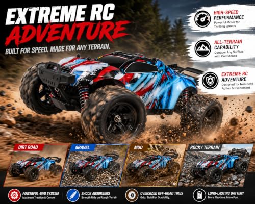 Image of RC Car, 1 /18 Scale 4WD Off Road Monster Truck | 35Km /H High Speed, Brushless Motor, Remote Control Big Foot, Electric Vehicle, For Adult Kids