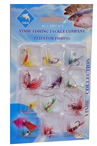 Okayji 12Pcs Butterfly Design Dry Fly Fishing Flies Fish Lure Hook Accessories Okayji 12Pcs Butterfly Design Dry Fly Fishing Flies Fish Lure Hook Accessories