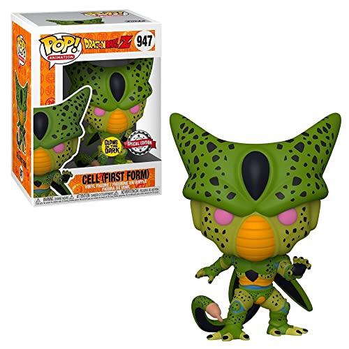 Funko Pop Dragon Ball Cell (First Form) #947 Glow In The Dark Pop Exclusive Edition Pop Anime Dragon Ball Z Figure, Multicoloured, One Size