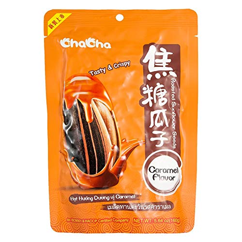 Chacha Roasted Sunflower Seeds (Caramel Flavor) 5.64oz X 6 Bags