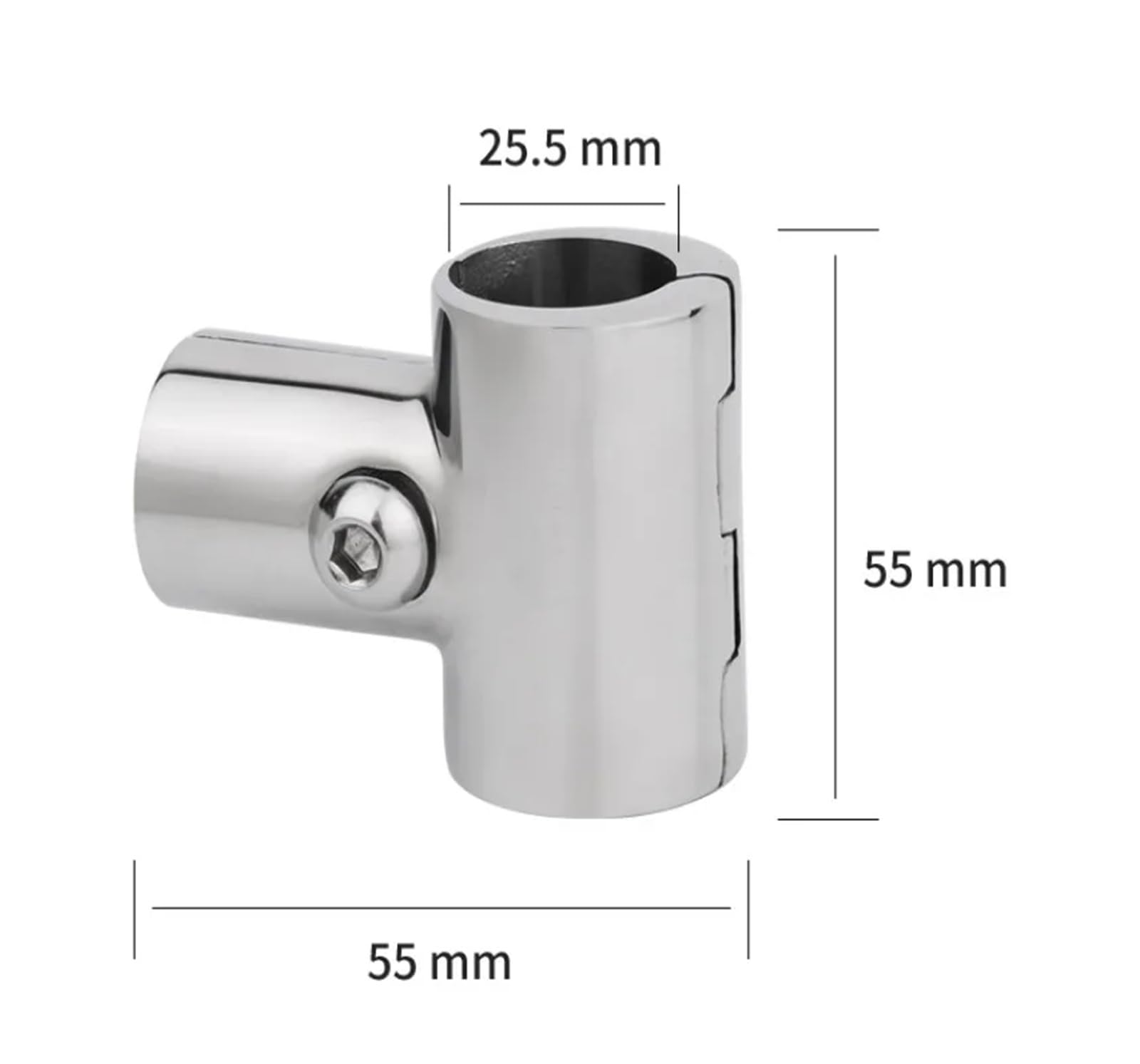 316 Edelstahl Marine Boot Handlauf 90 Grad T-Stück 7/8" 1" Yacht Dock Outdoor Markisenrohr Verschluss(25mm)