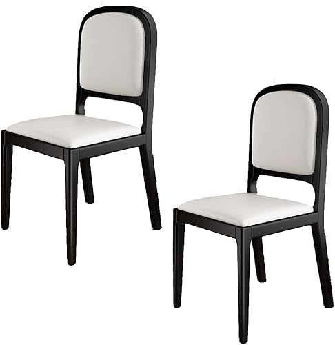 Miniatura 10 de Leather Seat Dining Room Chair with Back, Wooden Dining Chairs Set Kitchen Chair, Dining Room Chairs Armless Seat for Kitchen Living Room