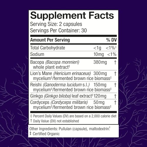 Image of Host Defense MycoBotanicals Brain Support, 120 Capsules (2 Units of 60 Ct)