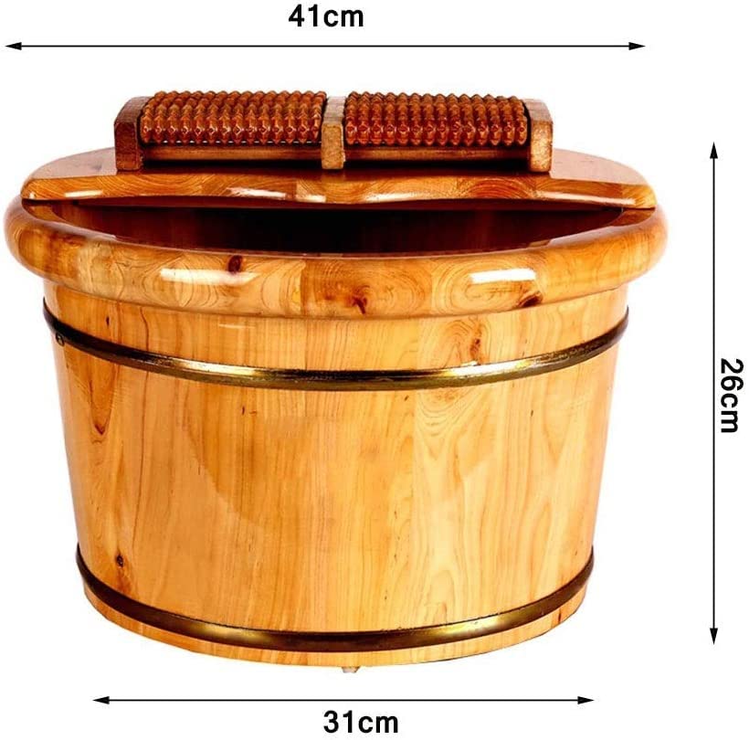 Bañera de madera Katzowen para pies, spa de pies con masaje, ideal para hogar, museo y hotel miniatura 7
