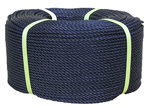 ユタカメイク ポリエチレンロープ 4mm×200m 3ッ打 巻物 ブラック PE-84 長尺 業務用 水に強い 農園芸 漁業用 ネット補修