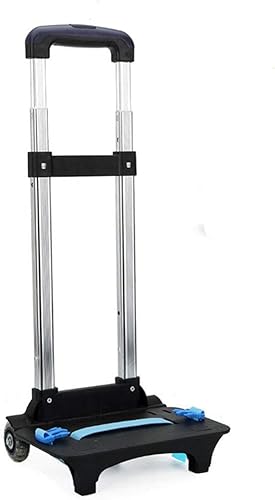 Mochila de mano para carretilla con ruedas de aleación de aluminio plegable para mochila (negra con dos ruedas)