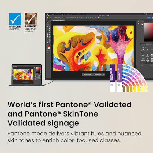 Image of BenQ SL6504 Digital Signage Display 65 inch 4K UHD Pantone Validated, Android 13, 500 Nits, 24 /7, 50,000 hrs, Mac Color, Wi-Fi, HDMI, 12W x 2 Speakers, Landscape & Portrait, 3-Year Warranty