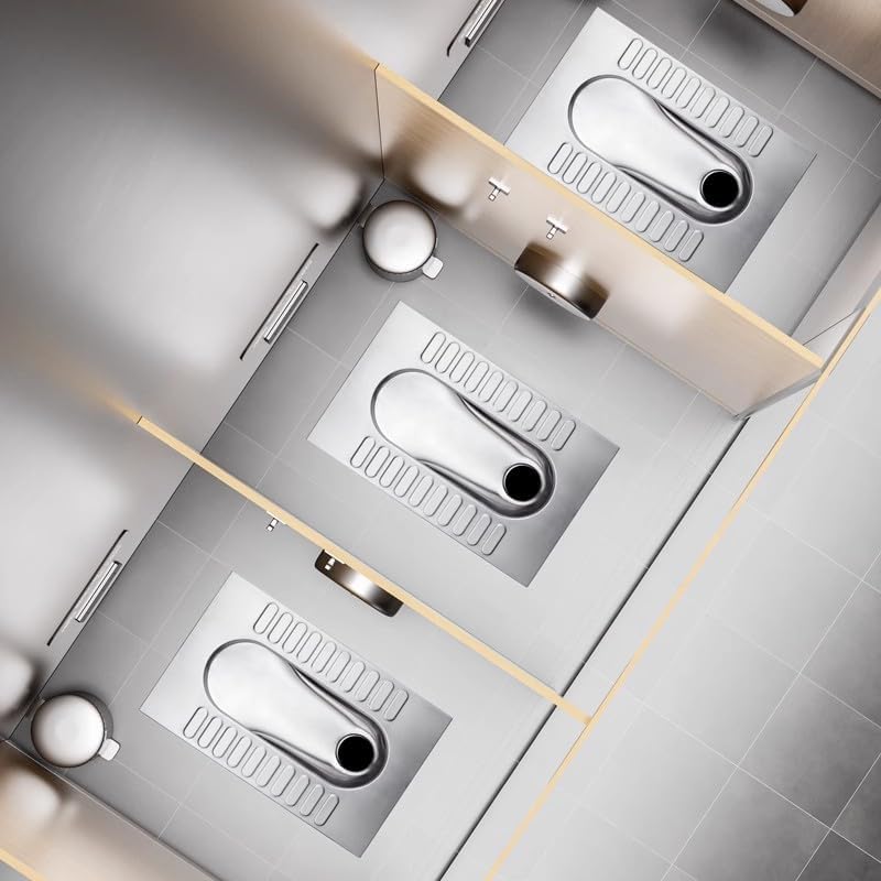 Inodoro en cuclillas de acero inoxidable 304, sin olor, perfecto para baños públicos y comerciales miniatura 4