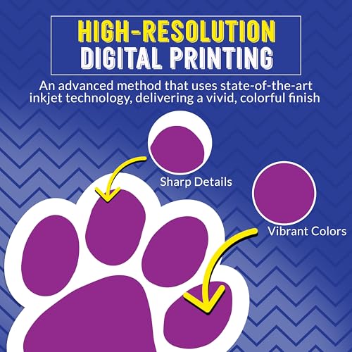 Image of Bright Prints Paw Locker Magnet 5 Inch 4 Pack, Dog Lover Gift, Made in USA | Heavy duty magnetic decal for car, truck, SUV or fridge, full color UV printed