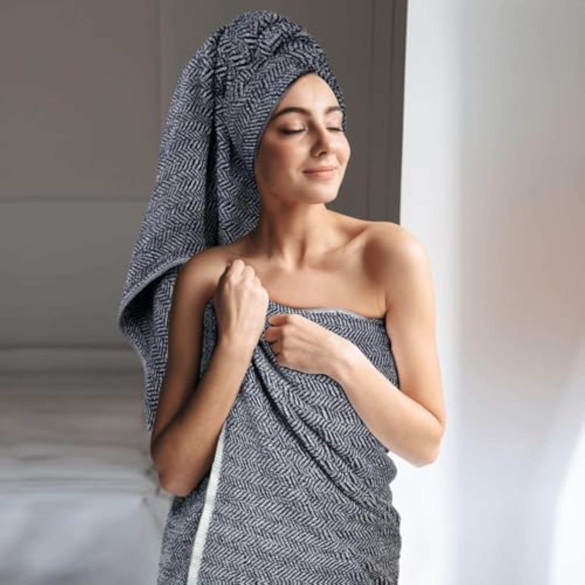 Luxury 100% Cotton Bath Towel Set for Bathroom