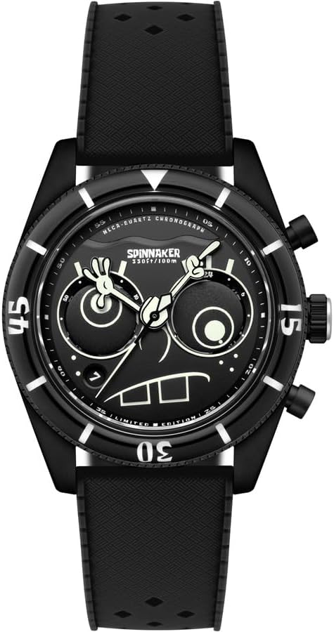 Spinnaker Relógio masculino Fleuss Chronograph Spongebob Squarepants edição limitada com pulseira de borracha SP-5154