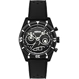 Spinnaker Men's 43mm Fleuss Chronograph Spongebob Squarepants Limited Edition Eye Spy Black Watch with Rubber Strap SP-5154-02