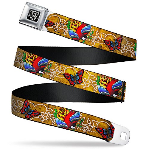 Cinturón de seguridad Buckle-Down TJ-Bird & Rose ajustable de 1 pulgada de ancho