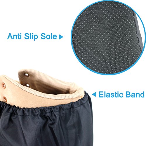 Linkease Reusable Boot & Shoe Covers Water Resistant Non Skid And Washable For Real Estate Contractors To Keep Floors Carpets Footwear And Rooms Clean - 2 Pairs (Large, Black) #TOP2