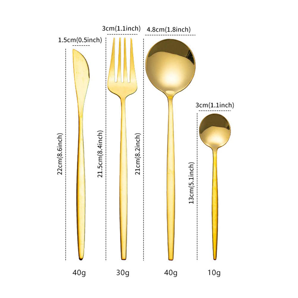 Ensembles de Couverts,24 pièces Ensemble de couverts en acier inoxydable Ensembles de vaisselle de polissage de miroir Utilisation polyvalente pour la maison et la cuisine-arc-en-ciel