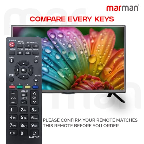 Image of marman Compatible with Panasonic Smart Tv Remote N2QAYB00060D Model 32A400 Viera Series Suitable for LCD HD TV Non Voice Command - Match Key by Key Exactly with Existing Remote Controller