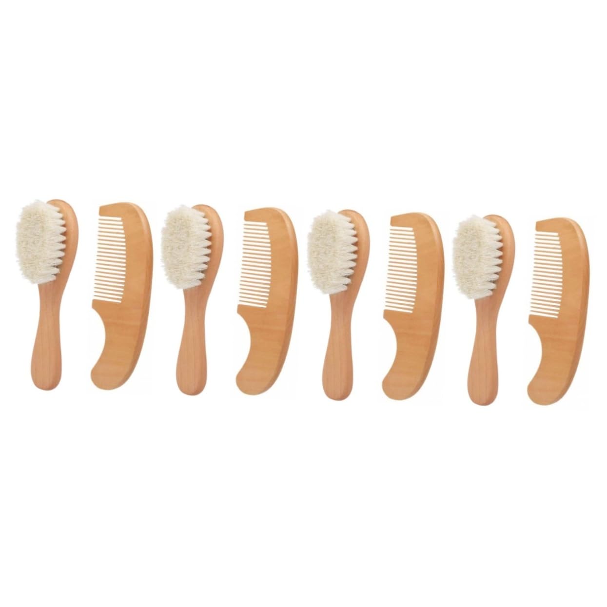 FRCOLOR 4 peines de madera para bebés, para niños pequeños, cepillo de baño para bebés, peine para el pelo, para recién nacidos, peine para, peine de madera maciza