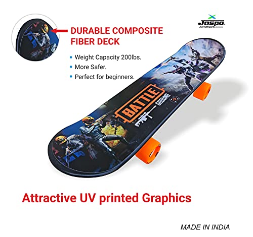 Image of Jaspo Battleground Intact 26 inchx 6.25 inch Inches Fiber Beginner Skateboard for Jaspo Turbo 26 inchx 6.25 inch Inches Fiber Beginner Skateboard for 8 yrs & Above (Battleground Intact)