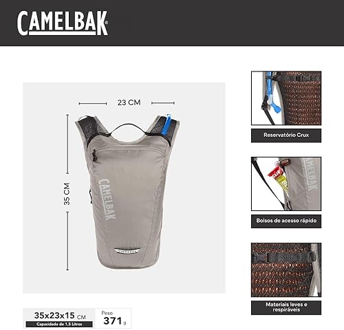 Miniatura 3 de CamelBak Hydrobak - Mochila de hidratación para bicicleta ligera, 50 onzas, color negro y plateado