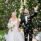 Kind Confetti White Rice Paper Wedding Confetti for Flower Girl Basket, Confetti Cannon Filler - Biodegradable & Water Soluble Party Decor, Wedding Sparklers for Send Off Alternative, 150g 20000 Pcs