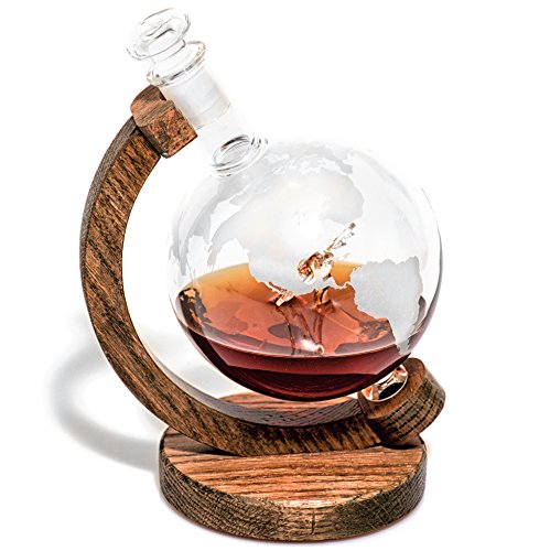 Globe Bourbon Decanter - Airplane Pilot Gifts for Men & Women Who Love Whiskey, Wine, & Liquor Decanter -1000ml- Aviation Gifts for a Pilot (C130) Air Force Gifts & Veteran Gift, Airplane Decor - Thumbnail 5