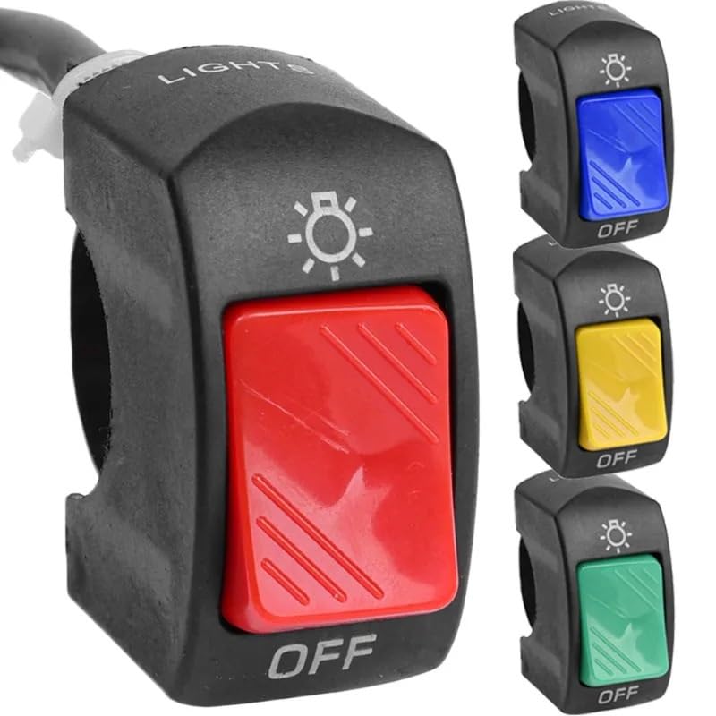 Interrupteur de moto guidon rouge bouton de commande phare signalisation - 2