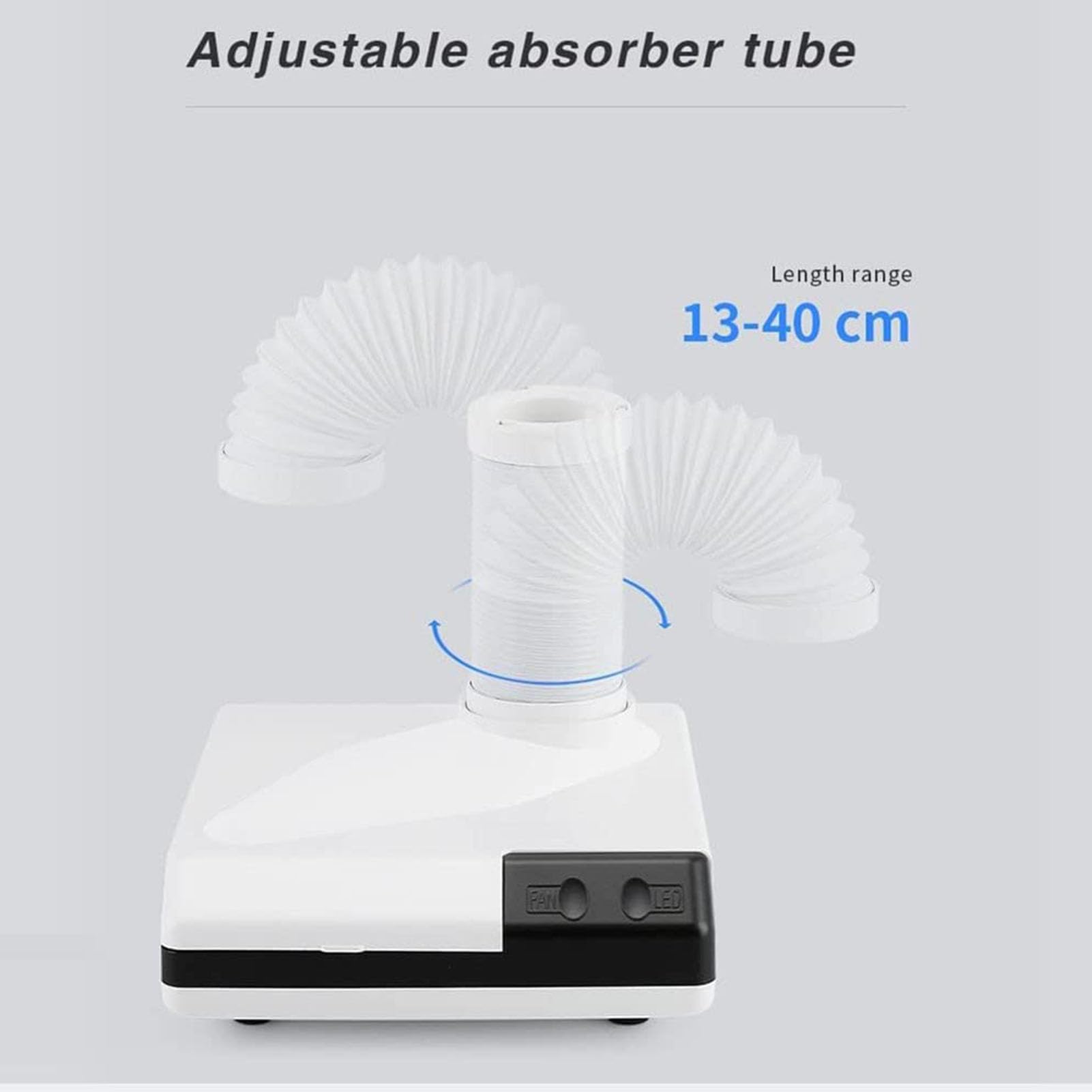 SenhE Aspirapolvere Dentale da Tavolo, Aspiratore per Unghie per Laboratorio Odontotecnico, Design a LED/Tubo di Aspirazione Retrattile per Laboratorio Odontotecnico