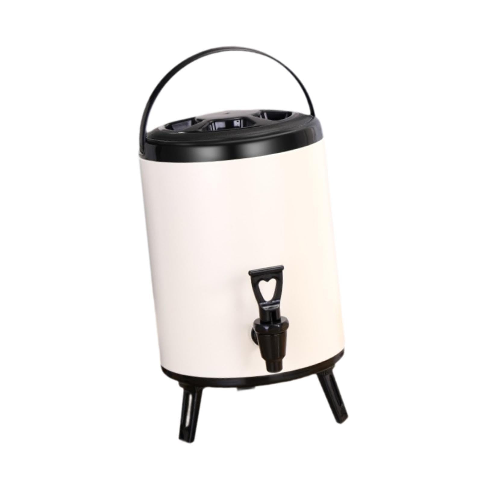 Dispensador de bebidas frías y calientes, barril de té, dispensador de bebidas aislado, cubo de té para hoteles, 6l Blanco