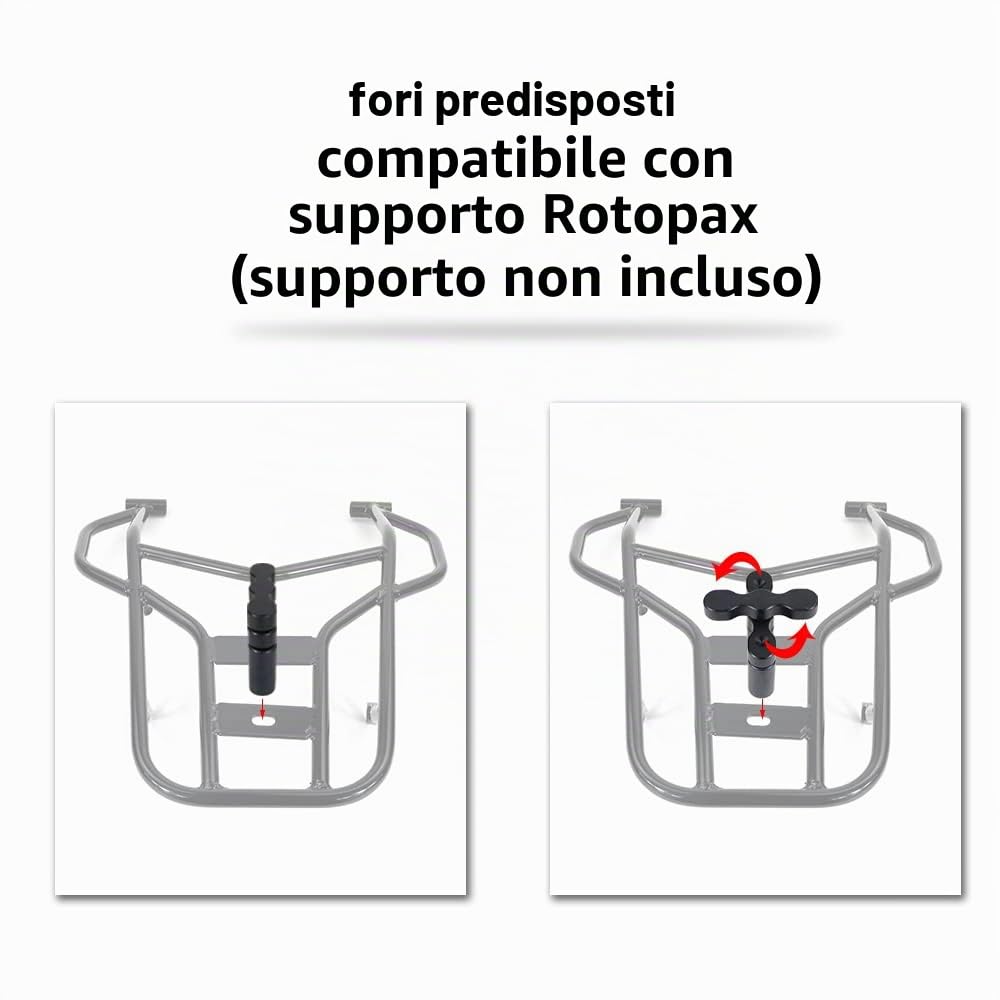 xitomer Portapacchi Posteriore per Moto, Adatto per CRF300L 2021-2025 e CRF300L RALLY 2021-2025, Verniciato a Polvere, Acciaio da 1,9 cm, 5 kg di Capacità di Carico