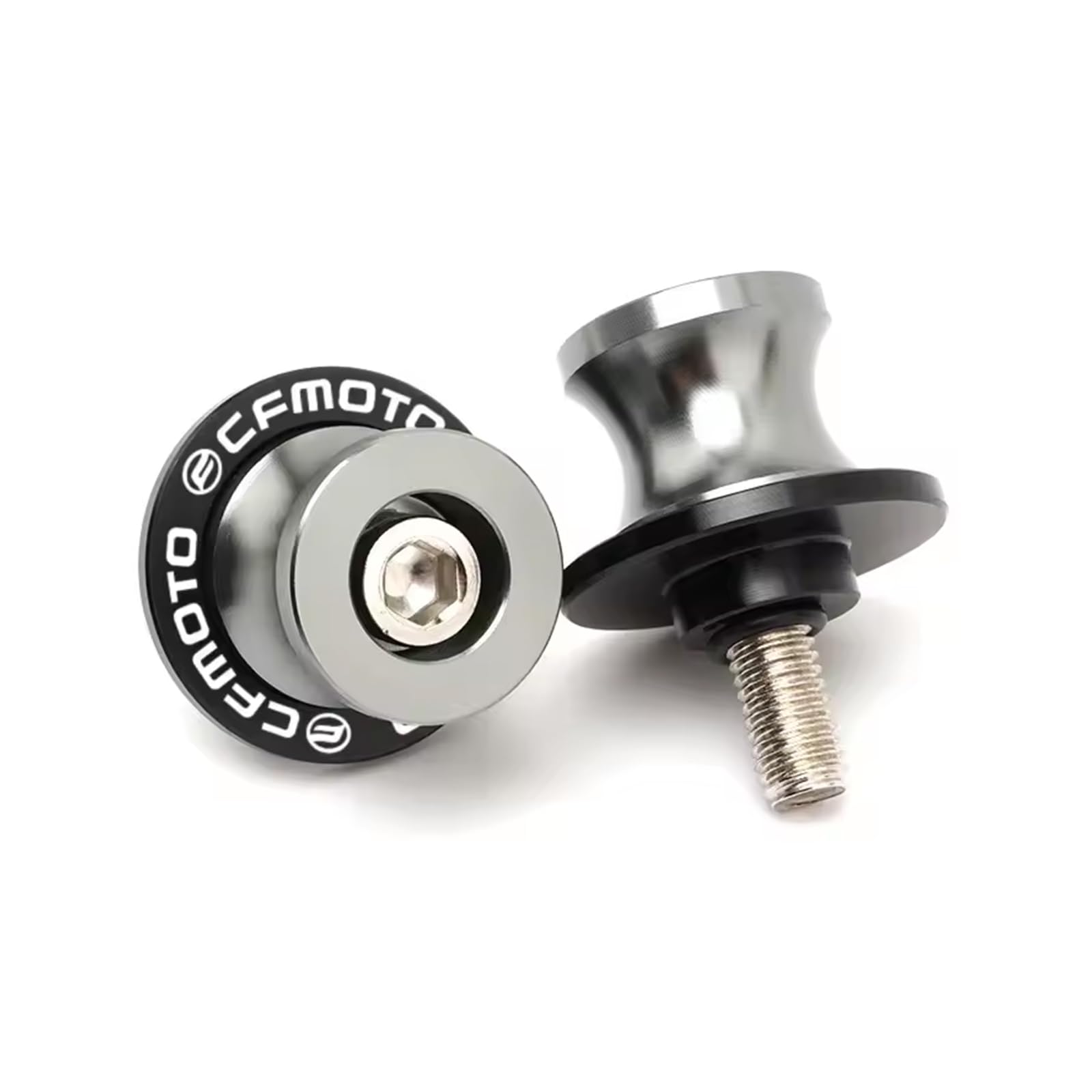 M10x1.25 Swingarm Spools for CFMOTO Ibex 450 450SS/NK 675SS/NK-Silver