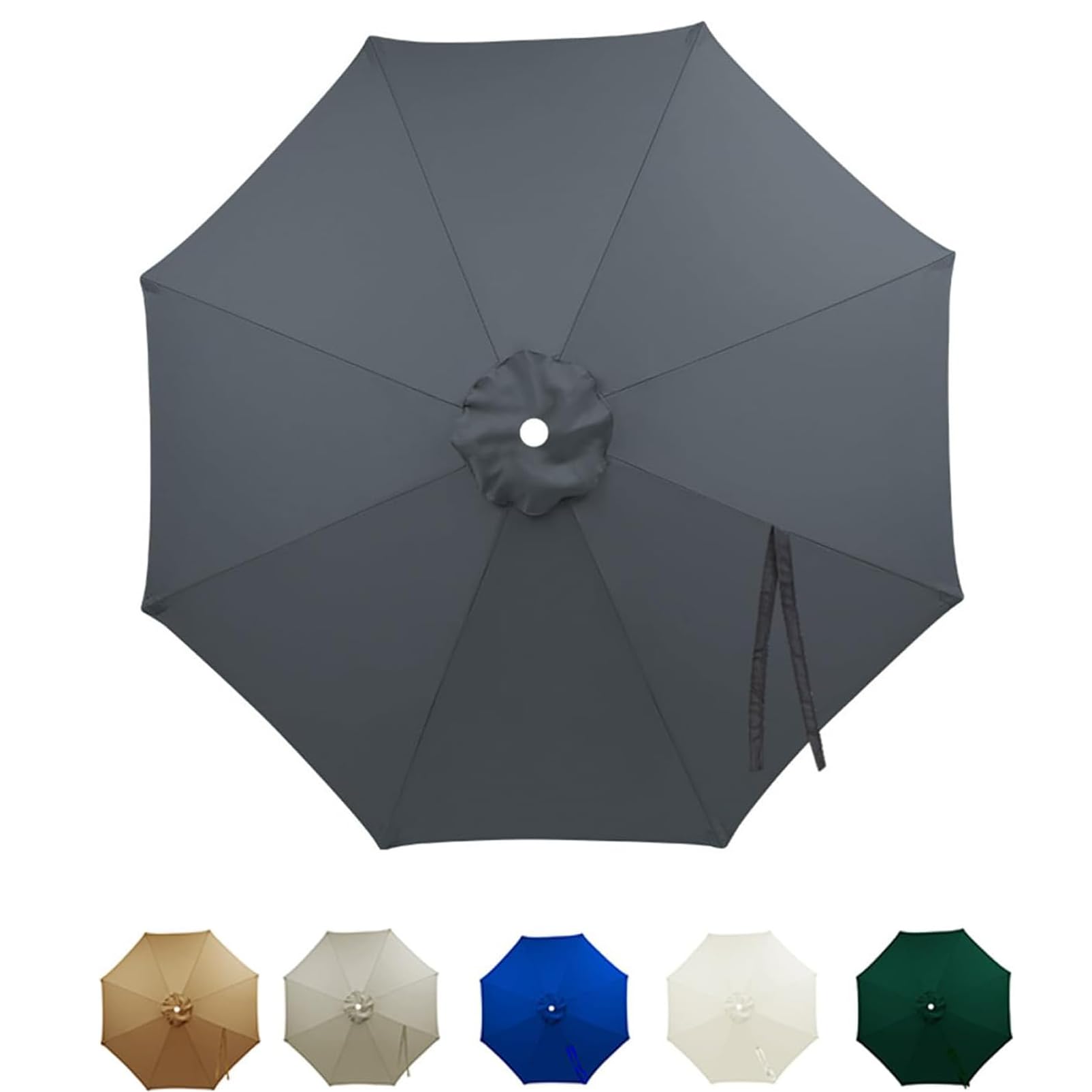 NIKSHI Sonnenschirm Ersatzbezug 3m 6/8 Streben, UV-Schutz Ampelschirm Bezug, Wasserdicht Schirmbezug Sonnenschirm Ersatzteile für Balkon, Garten, Pool und Strand