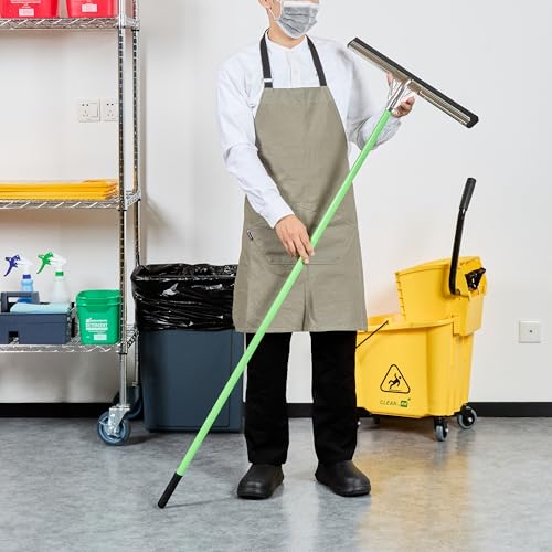 Image of Restaurantware-Handle ONLY: Clean Tek Professional 55 Inch Floor Squeegee Handle, 1 Ergonomic Holder for Squeegee - Head Sold Separately, Sturdy, Green Steel for Wiper Broom