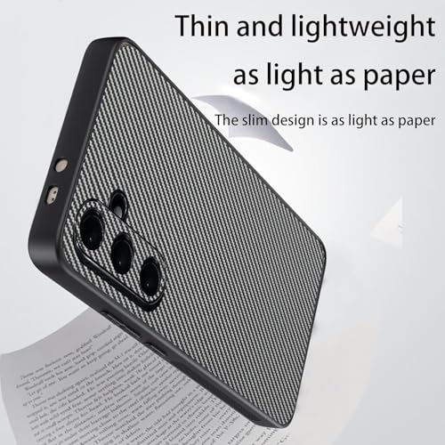 Image of DIZORO Carbon Fiber Case for Samsung Galaxy S24 fe 5g Fusion 5g Smooth Touch Rubber Phone Cases Non-Slip camera protection Fingerprint resistant Full Body Protective Shockproof Back Cover - Light Grey