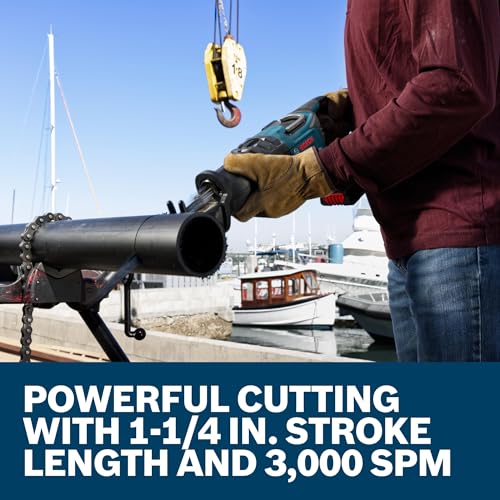 Image of BOSCH GSA18V-126N PROFACTOR 18V Reciprocating Saw - 1-1 /4 inch Stroke, 0-3000 SPM, BITURBO Brushless, KickBack Control, 6 Speed Settings, Tool-Free Blade Change (Bare Tool)