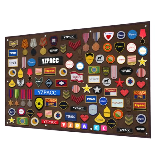 Yzpacc Tactical Patch Display Military Patch Holder Panel Foldable Patch Holder Panel for Military Army,Coffee(42.5x27.5in/108x70cm)