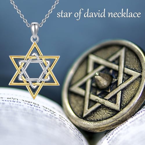 YAFEINI Star Of David Necklace 925 Sterling Silver Simplicity Cross/Meroah Pendant Necklace Jewish Jewelry Star Of David Gifts For Women Men3