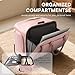 Rolling Laptop Bag Women, Rolling Briefcase for Women for Work, 17.3 Inch Computer Bag with Wheels, Fashion Flap Laptop Bag With Wheels for Work Business, for Teacher, TSA Friendly Design, Pink