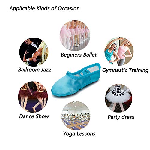 MSMAX Girls Ballet Shoes Satin Performa Dance Slippers for Kids4