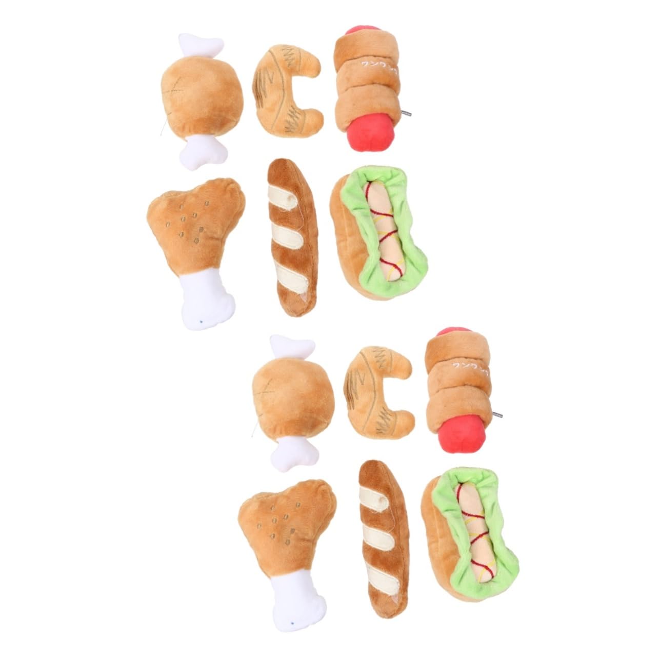 BESPORTBLE 12pezzi Giocattoli Per Cani Peluche Indistruttibili Con Suono Giochi Masticabili Per Cani e Gatti Design Imitazione Cibo Vivaci Stimolano Gioco