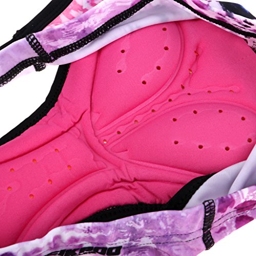 Shorts de ciclismo femininos 3D Gel Bicicleta, cuecas de ciclismo – Secagem rápida e leve – Rosa Leo
