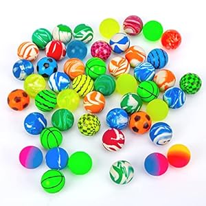 HAKACC Flummis, 50 Stück 25mm Flummis Springball Gummiball Hüpfball Mitgebsel Tombola Kindergeburtstag