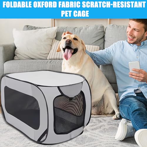 Tragbarer Käfig für Hunde und Katzen im Auto, Hundebox Faltbar Welpenauslauf Faltbar Laufstall Hund, Haustier-Laufstall für Kleine Hunde Katzen Kleintiere im Auto Drinnen Draußen, 94 x 53 x 53 cm