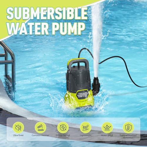 Image of Sump Pump 1HP 4200GPH Electric Thermoplastic Submersible Water Pump