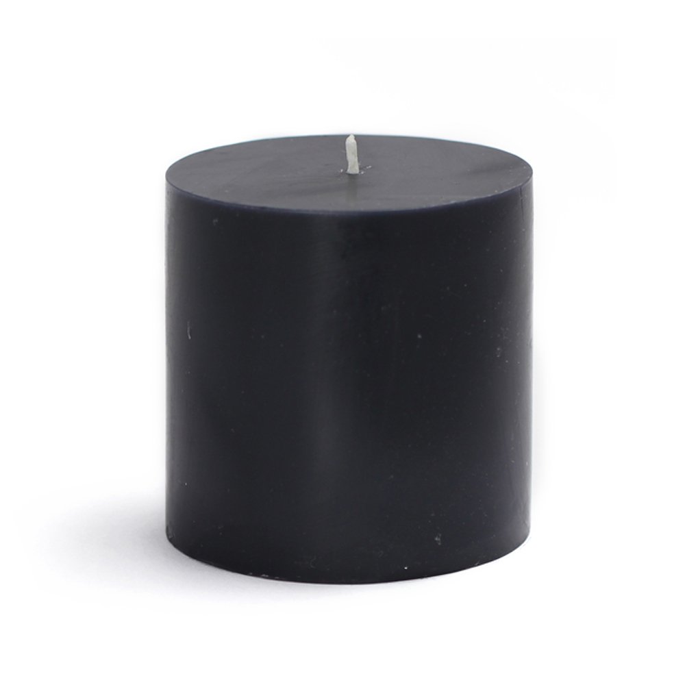 Zest Candle CPZ-081_12 12-Piece Pillar Candle, 3" x 3", Black