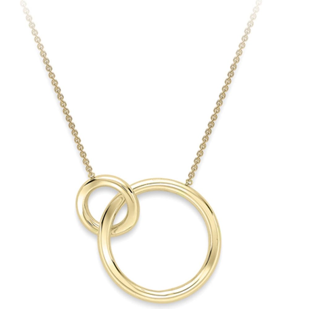 TJH Collection9ct Gold Interlocking Rings Necklace CN132-17
